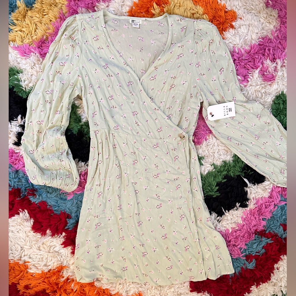 Billabong Lotta Love Long Sleeve Wrap Dress